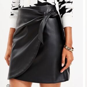 LOFT NWT - Faux Leather Wrap Skirt